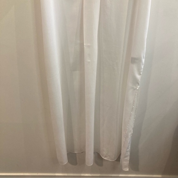 H&M Sz M 100% Lyocell V-Neck Front Pleat Short Sleeve Beach Cover Up Kaftan NEW - Picture 5 of 16